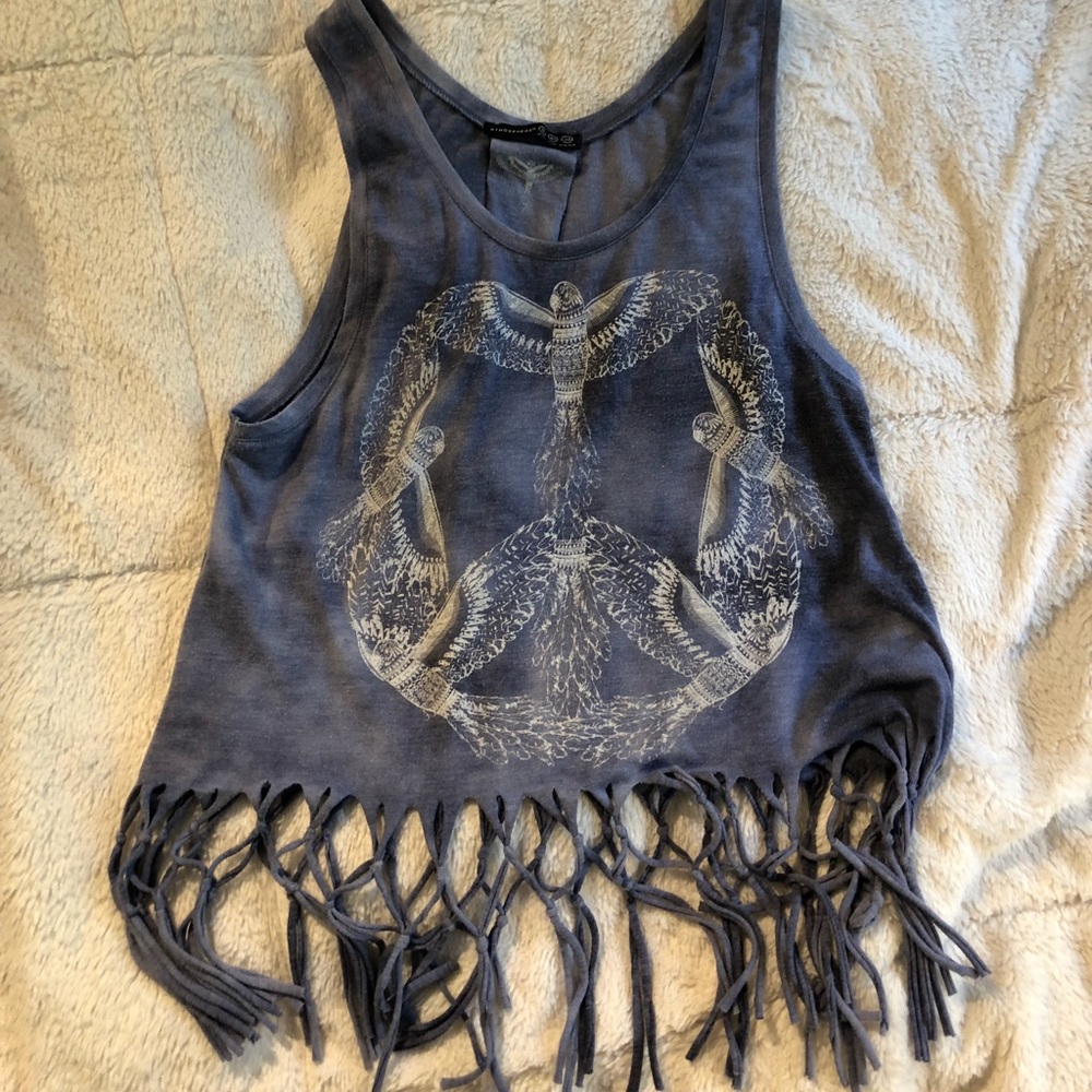 Purple tank top with tassels